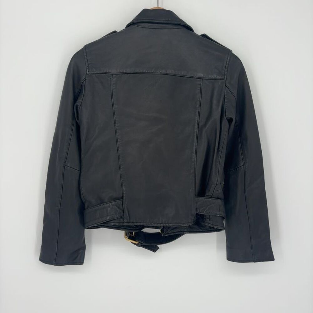 All Saints Black Leather Moto Jacket - Picture 4 of 5